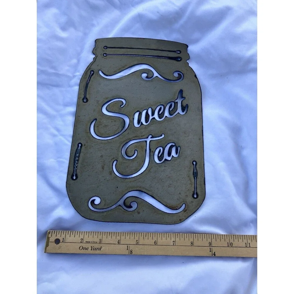 Metal Sweet Tea Sign Wall Hanging Decor Farmhouse Cottage Core Southern Charm